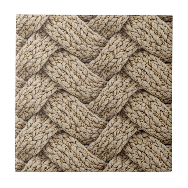 Braided Thread Knit Texture – Warm Beige Tile (Front)
