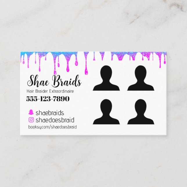 Braiding Photo Business Card (Front)