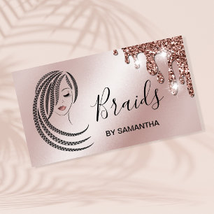 Braids Braided Hair Afro American Woman Business C Card