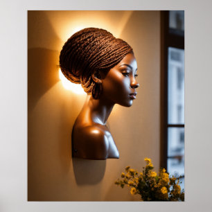 "Braids in Bloom: 3D Wall Sconce Delight" Poster