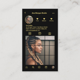 Braids instagram profile photo grid qr code  business card