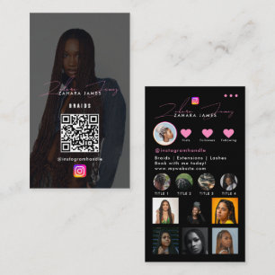 Braids Social Photo Feed Grid Social Media QR Code Business Card