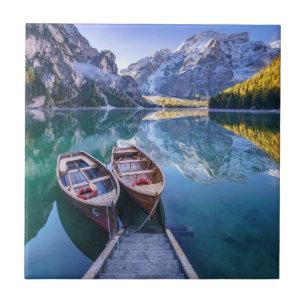 Braies Lake Dolomite Alps, Italy Tile