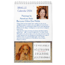 Braille 2026 par Chloe Dee Noble - Calendrier