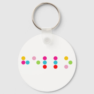 Braille blind language alphabet letters hello text keychain