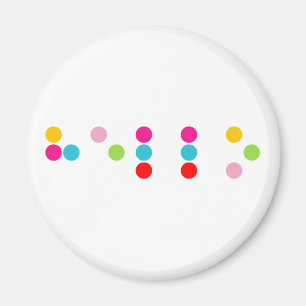 Braille blind language alphabet letters hello text magnet