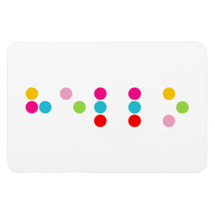 Braille blind language alphabet letters hello text magnet