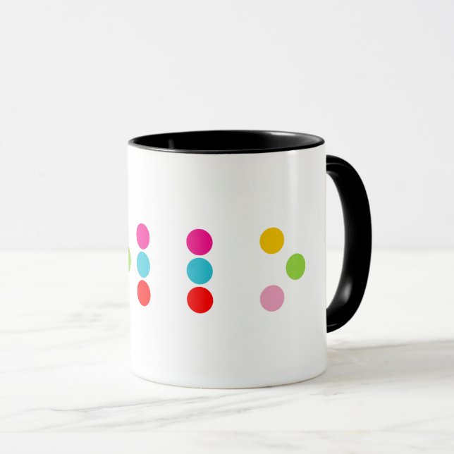 Braille blind language alphabet letters hello text mug (Front Right)
