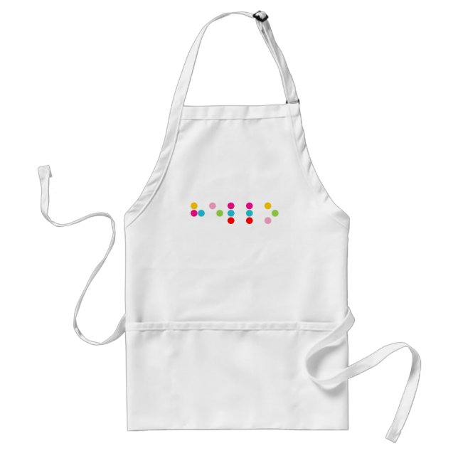 Braille blind language alphabet letters hello text standard apron (Front)