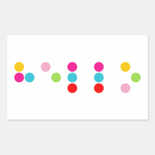 Braille blind language alphabet letters hello text sticker
