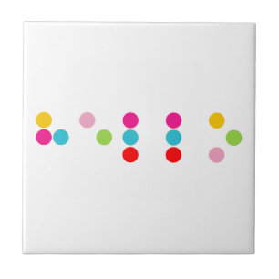Braille blind language alphabet letters hello text tile