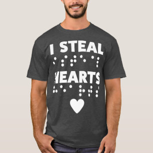 Braille Blind Visually Impaired Valentines Day T-Shirt