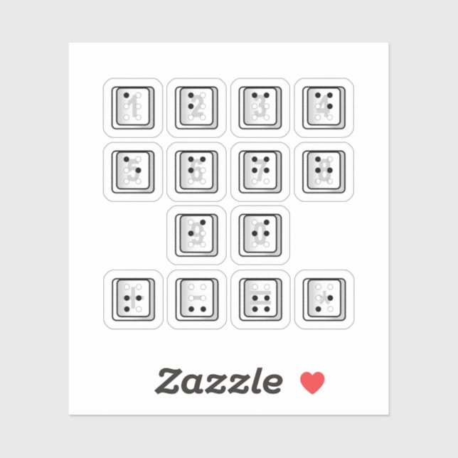 Braille Computer Key Numbers (Sheet)