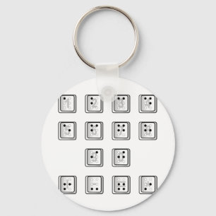 Braille Computer Key Numbers Keychain