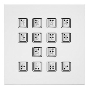 Braille Computer Key Numbers Poster