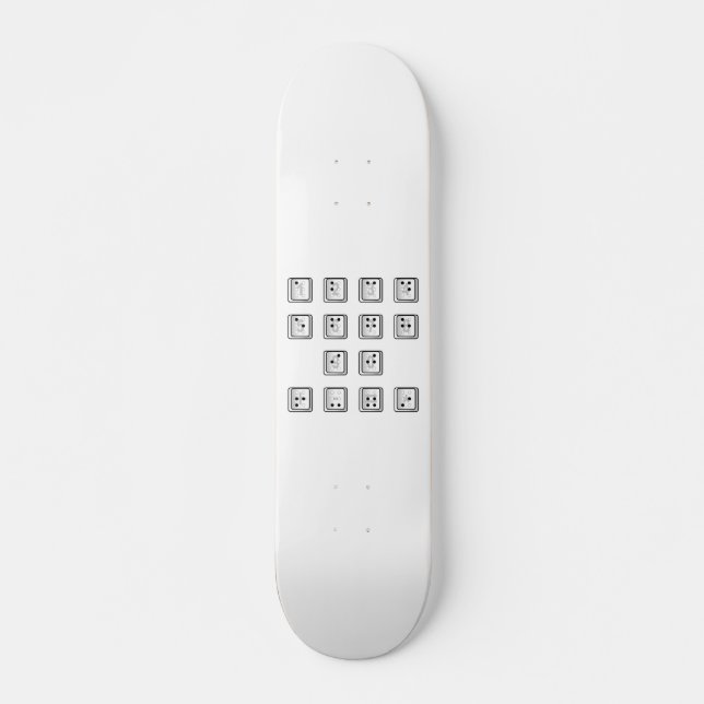 Braille Computer Key Numbers Skateboard (Front)