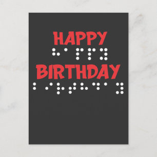 Braille Dots - Happy Birthday t-shirt Blind Postcard
