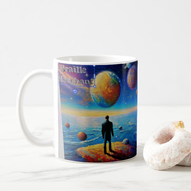 braille merch coffee mug (With Donut)