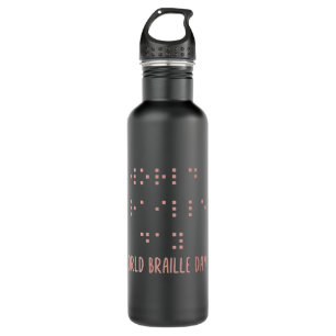Braille Shirt, World Braille Day, Braille Awarenes 710 Ml Water Bottle