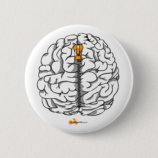 Brain 2 Inch Round Button (Front)