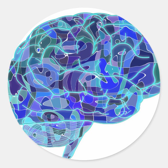 brain-951874.png classic round sticker (Front)