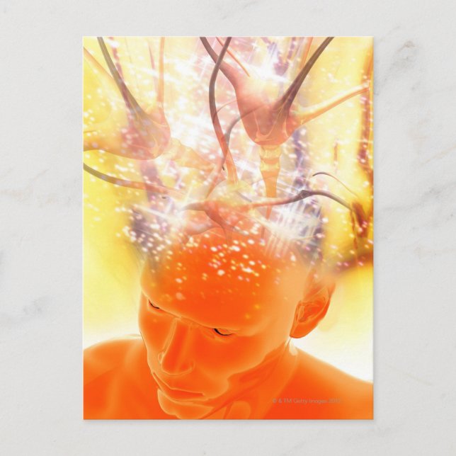 Brain activity, conceptual computer artwork. postcard (Front)