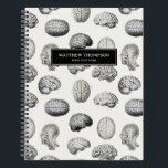 Brain Anatomy Biology Antique Illustrations Notebook<br><div class="desc">A beautiful collage of antique brain anatomy and biology illustrations. A perfect design for medical students, doctors, surgeons, therapists, psychologists, therapists, counselors etc. Ideal brain themed design for anyone who loves anatomy, biology, psychology and retro style illustrations. Customize this brain design and create your own items perfect for gifts and...</div>
