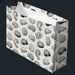 Brain Anatomy Biology Illustrations Large Gift Bag<br><div class="desc">A beautiful collage of brain anatomy and biology illustrations. A perfect design for medical students, doctors, surgeons, therapists, psychologists, therapists, counselors etc. Ideal brain themed design for anyone who loves anatomy, biology, psychology and retro style illustrations. Customize this brain design and create your own items perfect for gifts and office...</div>