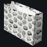 Brain Anatomy Biology Illustrations Large Gift Bag<br><div class="desc">A beautiful collage of brain anatomy and biology illustrations. A perfect design for medical students, doctors, surgeons, therapists, psychologists, therapists, counselors etc. Ideal brain themed design for anyone who loves anatomy, biology, psychology and retro style illustrations. Customize this brain design and create your own items perfect for gifts and office...</div>