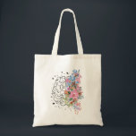 Brain anatomy tote bag<br><div class="desc">Brain anatomy,  medical art,  watercolor Brain,  Brain print,  abstract Brain,  Medical Office Decor,  flowers brain,  brain with Flowers</div>