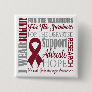 Brain Aneurysm Awareness 2 Inch Square Button