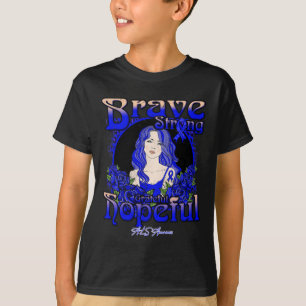 Brain Aneurysm Awareness Brave Strong Grateful Hop T-Shirt