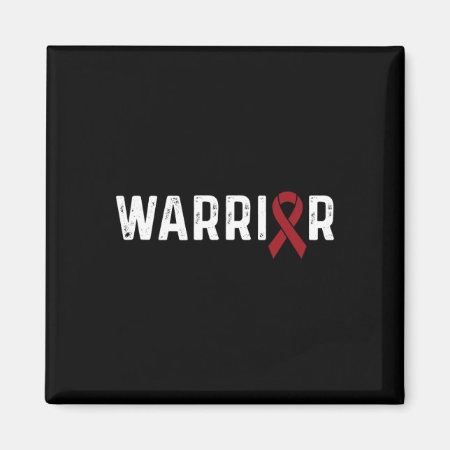 Brain Aneurysm Awareness Burgundy Ribbon Warrior  Magnet (Front)
