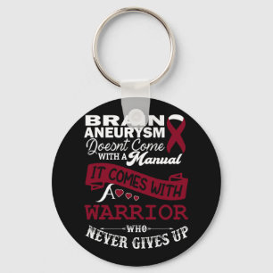 Brain Aneurysm Awareness Burgundy Ribbon Warrior S Keychain