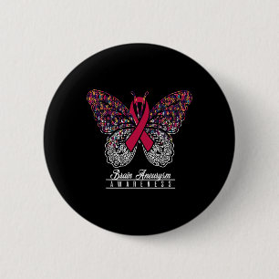 Brain Aneurysm Awareness Butterfly Lovers Gifts  2 Inch Round Button