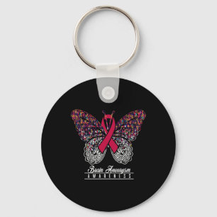 Brain Aneurysm Awareness Butterfly Lovers Gifts  Keychain