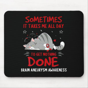 Brain Aneurysm AWARENESS Cute Elephant Sunflower B Mouse Pad