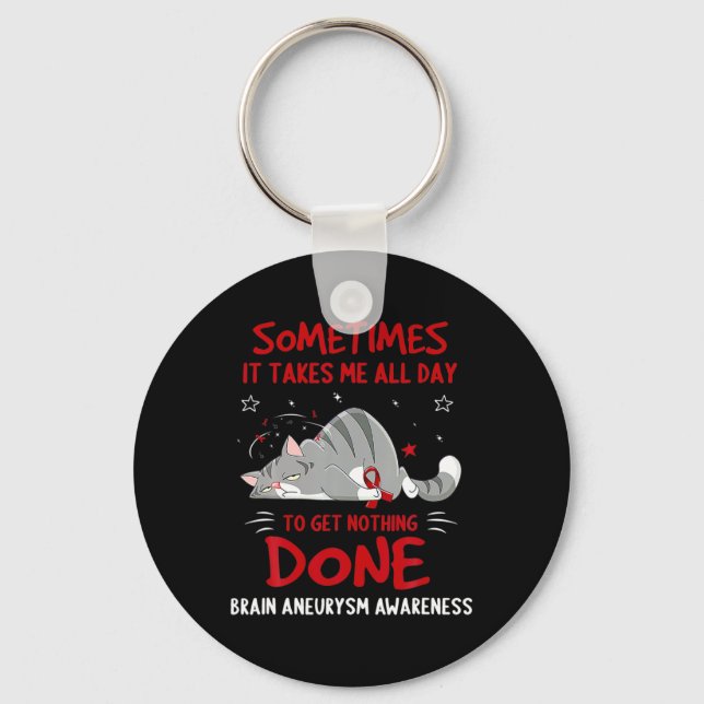 Brain Aneurysm Awareness Elephant 1 Keychain (Front)