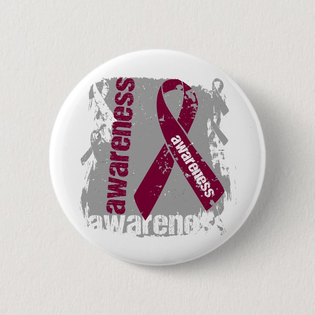 Brain Aneurysm Awareness Grunge Ribbon 2 Inch Round Button (Front)