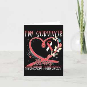Brain Aneurysm Awareness I'm Survivor Heart Ribbon Card