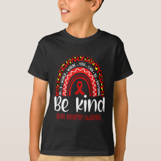 Brain Aneurysm Awareness Leopard Rainbow Choose Ki T-Shirt