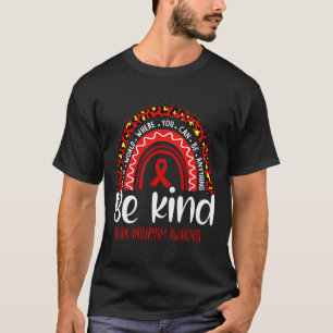 Brain Aneurysm Awareness Leopard Rainbow Choose Ki T-Shirt