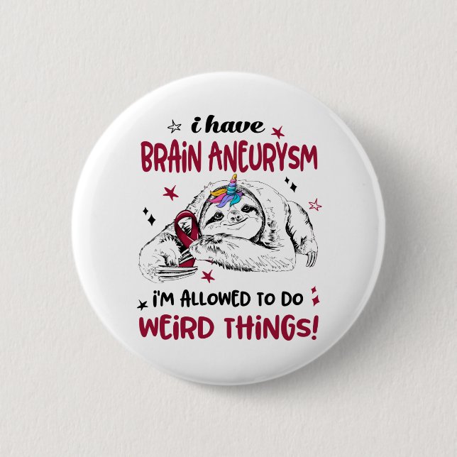 Brain Aneurysm Awareness Month Ribbon Gifts 2 Inch Round Button (Front)