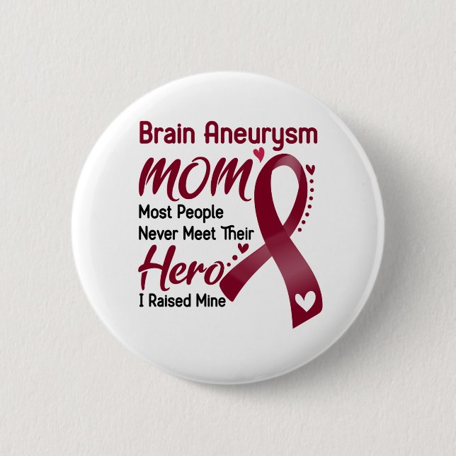 Brain Aneurysm Awareness Month Ribbon Gifts 2 Inch Round Button (Front)