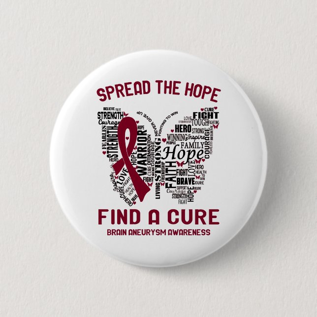 Brain Aneurysm Awareness Month Ribbon Gifts 2 Inch Round Button (Front)