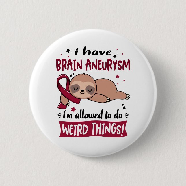 Brain Aneurysm Awareness Month Ribbon Gifts 2 Inch Round Button (Front)