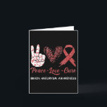 Brain Aneurysm Awareness Peace Love Cure Leopard 1 Card<br><div class="desc">Brain Aneurysm Awareness Peace Love Cure Leopard 1</div>