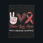 Brain Aneurysm Awareness Peace Love Cure Leopard 1 Fleece Blanket<br><div class="desc">Brain Aneurysm Awareness Peace Love Cure Leopard 1</div>