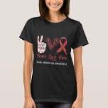 Brain Aneurysm Awareness Peace Love Cure Leopard 1 T-Shirt<br><div class="desc">Brain Aneurysm Awareness Peace Love Cure Leopard 1</div>