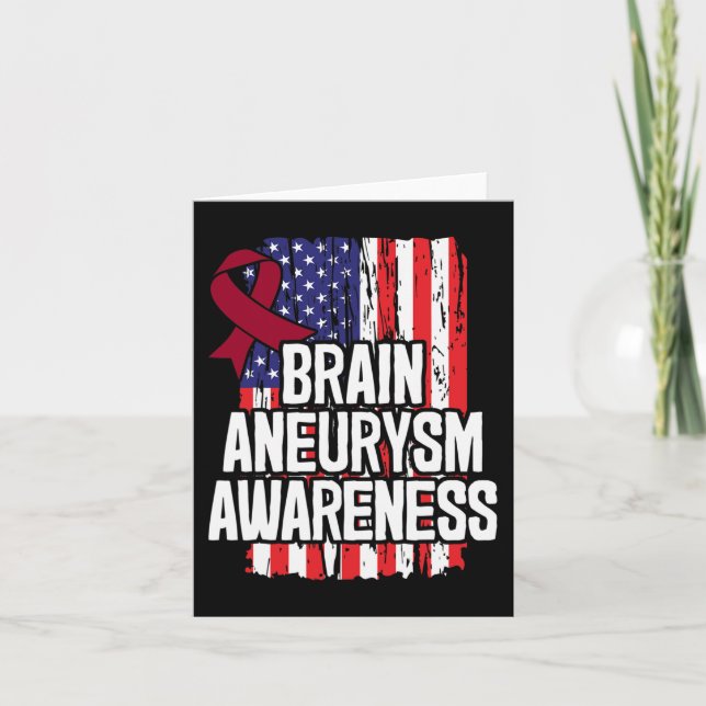 Brain Aneurysm Awareness Ribbon  Card (Front)